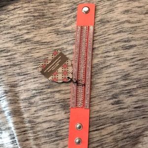 NWT! Blinged out coral strap on bracelet